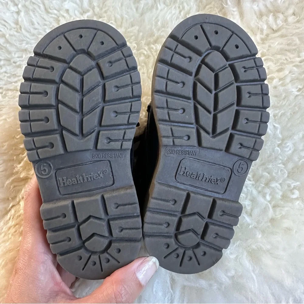 Healthex infant toddler size 5 brown dress shoes